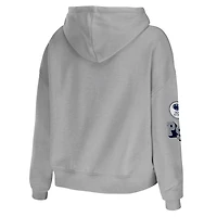 Women's WEAR by Erin Andrews Gray Penn State Nittany Lions Mixed Media Cropped Pullover Hoodie