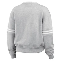 Women's WEAR by Erin Andrews Heather Gray Penn State Nittany Lions Classic Stripe Pullover Sweater