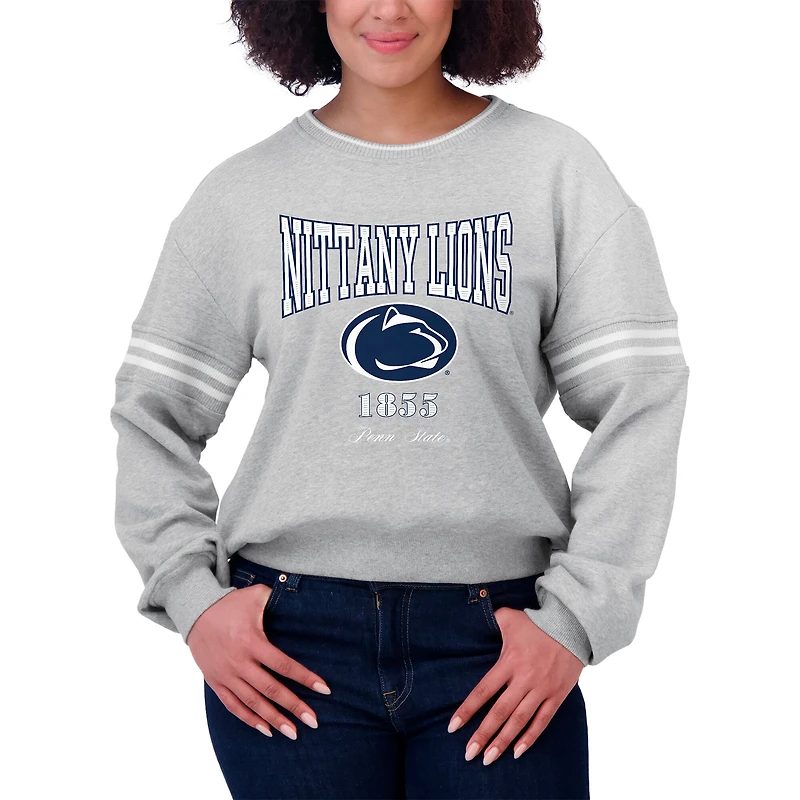 Pull à rayures classiques Penn State Nittany Lions de couleur gris chiné pour femme WEAR by Erin Andrews