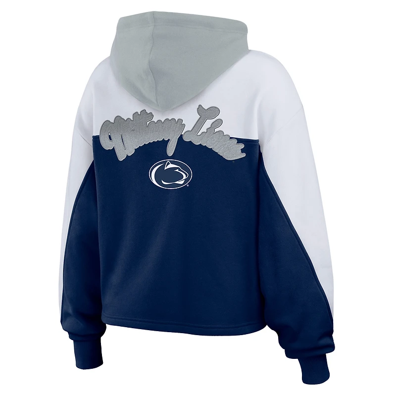 Women's WEAR by Erin Andrews Navy Penn State Nittany Lions Color-Block Full-Zip Hoodie