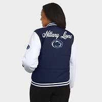 Women's WEAR by Erin Andrews  Navy Penn State Nittany Lions Varsity Puffer Jacket