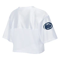 T-shirt court à col en V maille blanche ZooZatz pour femme, motif Penn State Nittany Lions