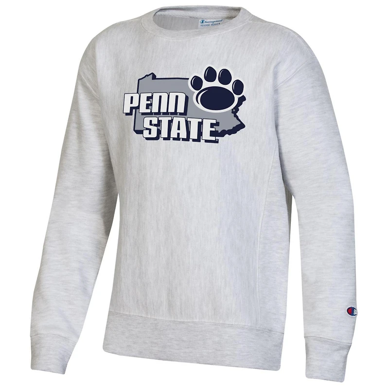 Champion de la jeunesse gris chiné Penn State Nittany Lions Reverse Weave Sweatshirt épais
