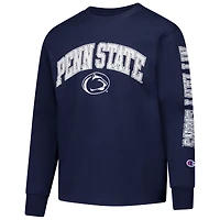 T-shirt à manches longues avec logo vieilli Penn State Nittany Lions, champion des jeunes, bleu marine