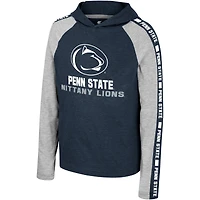 Youth Colosseum Navy Penn State Nittany Lions Ned Raglan Long Sleeve Hooded T-Shirt
