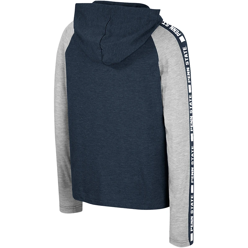 Youth Colosseum Navy Penn State Nittany Lions Ned Raglan Long Sleeve Hooded T-Shirt