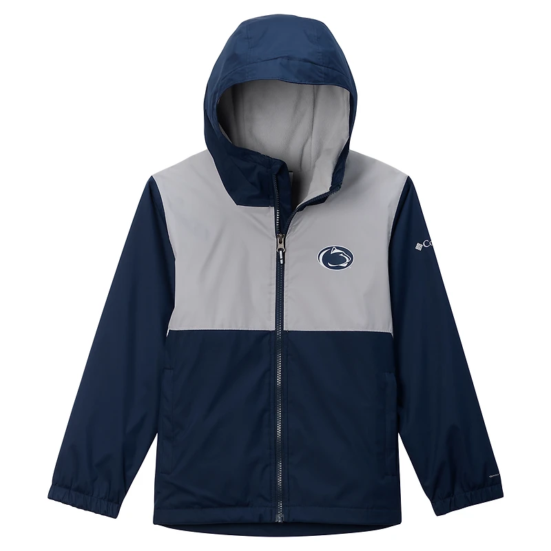 Youth Columbia  Navy Penn State Nittany Lions Rainy Fields Lined Hoodie Full-Zip Jacket