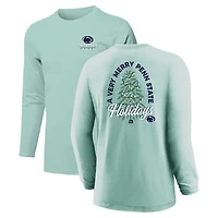 T-shirt à manches longues Penn State Nittany Lions vert clair pour jeunes, motif sapin de Noël