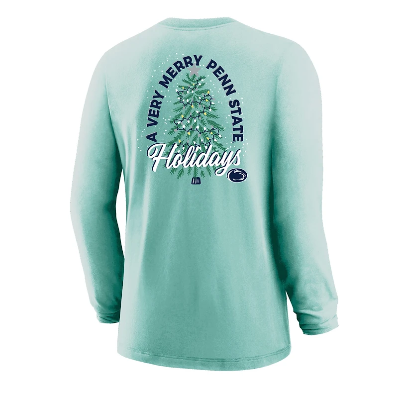 Youth Light Green Penn State Nittany Lions Merry Christmas Tree Long Sleeve T-Shirt