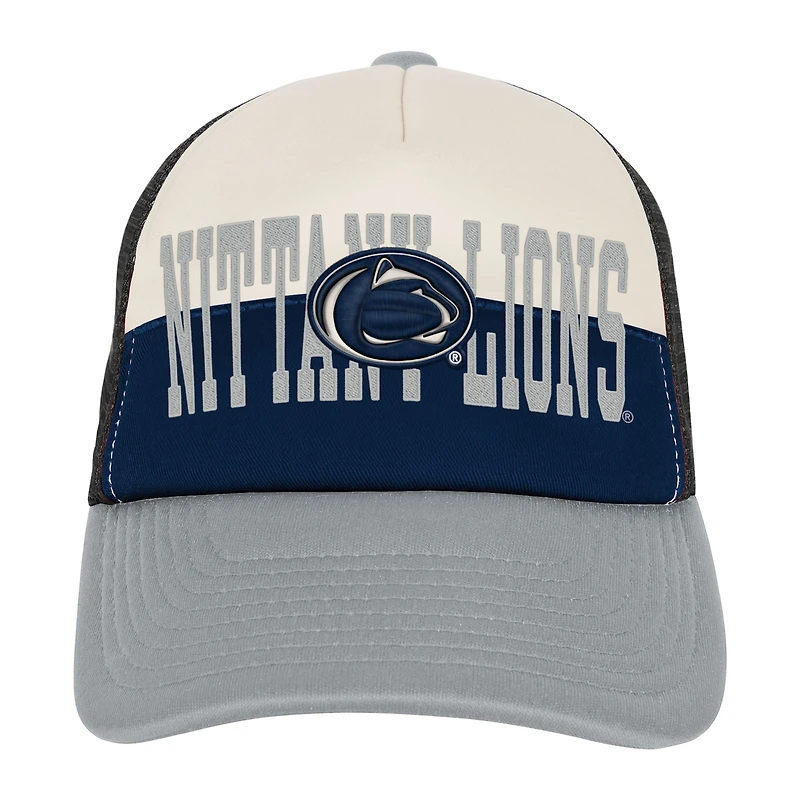 Casquette ajustable pour jeunes Outerstuff bleu marine/crème Penn State Nittany Lions Modern Fan Trucker
