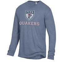 Men's Alternative Apparel Heathered Navy Pennsylvania Quakers Keeper Long Sleeve T-Shirt