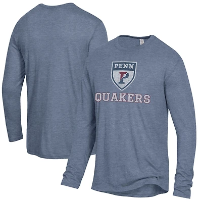 Men's Alternative Apparel Heathered Navy Pennsylvania Quakers Keeper Long Sleeve T-Shirt