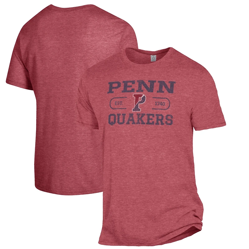 Men's Alternative Apparel Heathered Red Pennsylvania Quakers The Keeper T-Shirt