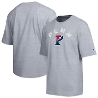 Men's Champion  Heather Gray Pennsylvania Quakers Weathered Team T-Shirt