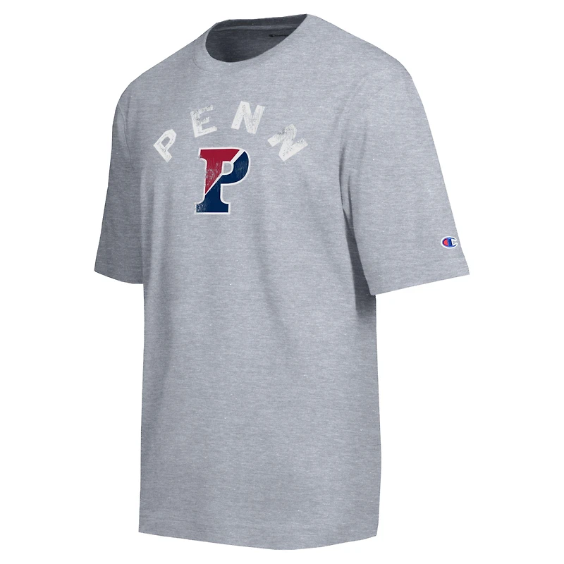 Men's Champion  Heather Gray Pennsylvania Quakers Weathered Team T-Shirt