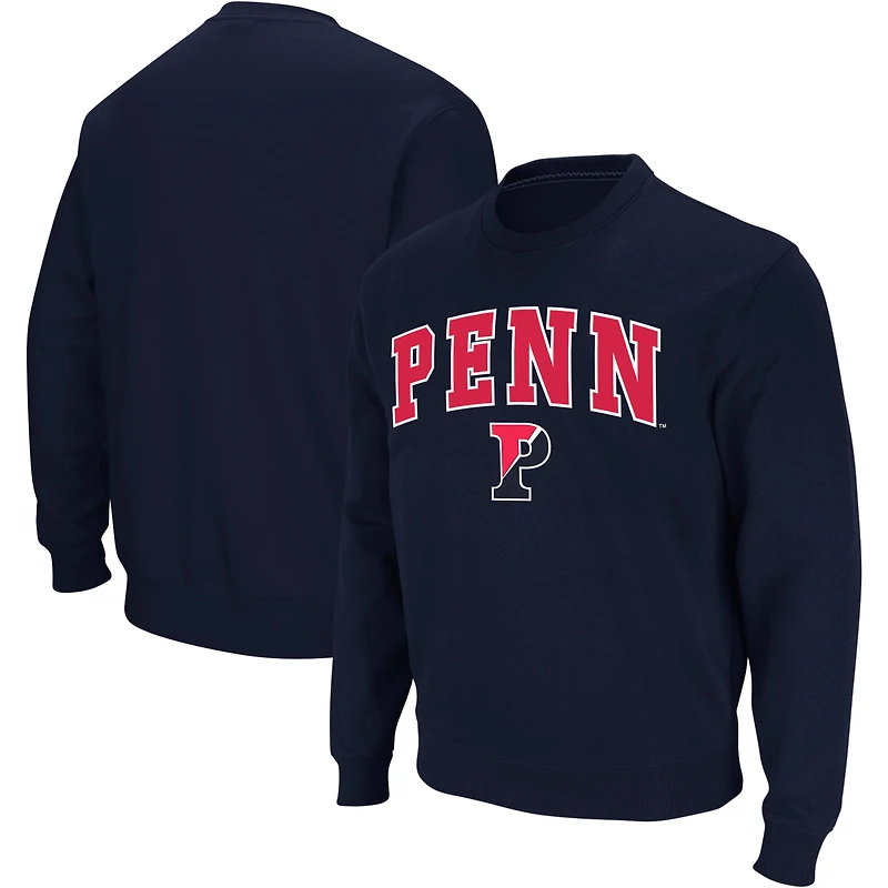 Sweat-shirt Colosseum Navy Pennsylvania Quakers Arch & Logo Crew Neck pour homme