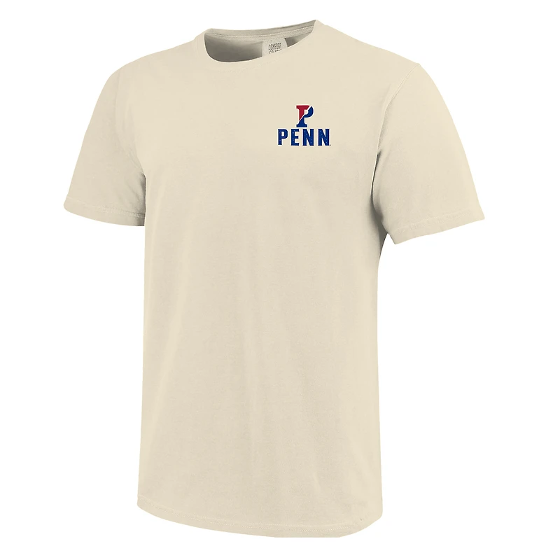 Men's Cream Pennsylvania Quakers Comfort Colors Mascot Overlay T-Shirt