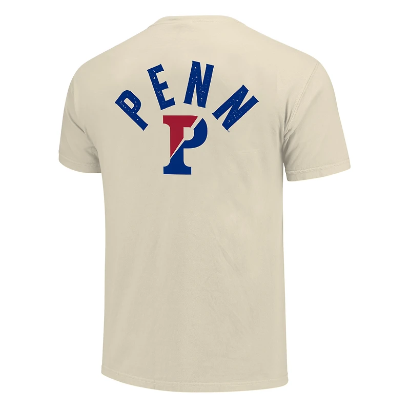 Men's Cream Pennsylvania Quakers Comfort Colors Mascot Overlay T-Shirt