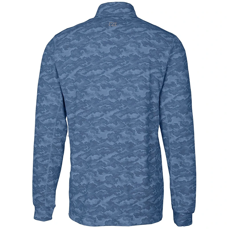 Pull-over extensible à fermeture éclair quart de tour pour homme, bleu marine, style Pennsylvania Quakers, coupe Cutter & Buck, grandes tailles