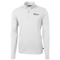 Pull zippé quart de tour en piqué écologique recyclé pour homme, coupeur et buck, blanc, Pennsylvania Quakers, grandes tailles, Virtue