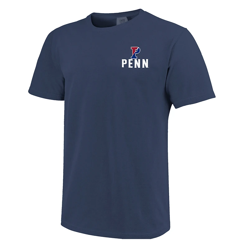 Men's Navy Pennsylvania Quakers Comfort Colors Mascot Overlay T-Shirt