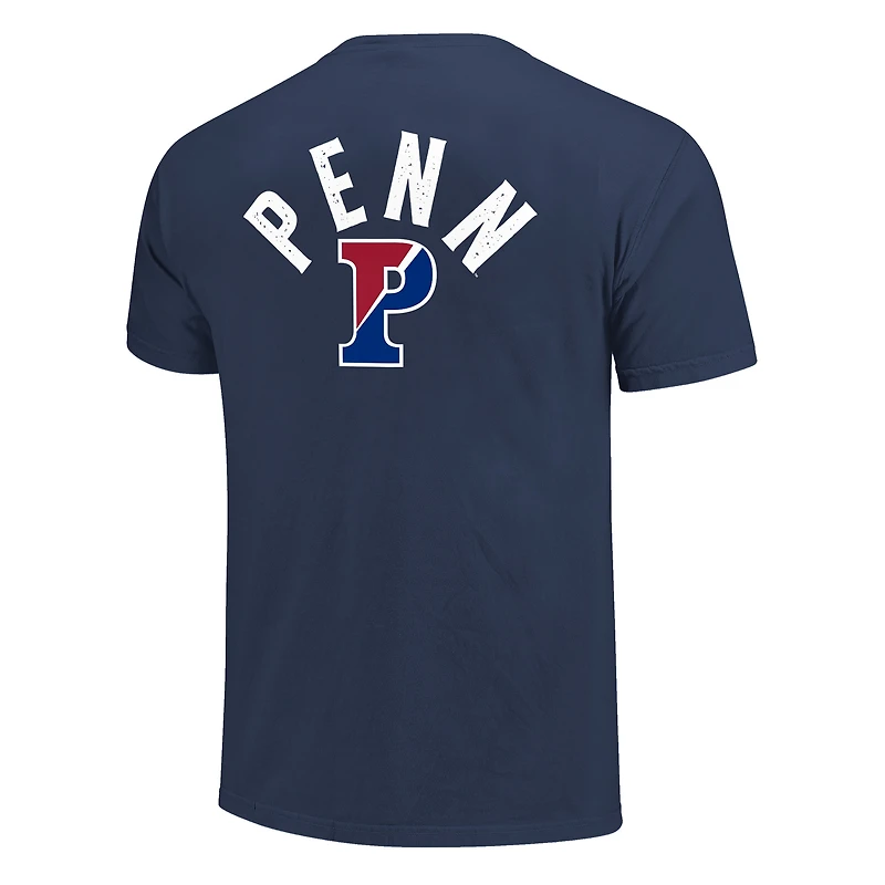 Men's Navy Pennsylvania Quakers Comfort Colors Mascot Overlay T-Shirt