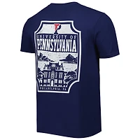 Men's Navy Pennsylvania Quakers Logo Campus Icon T-Shirt