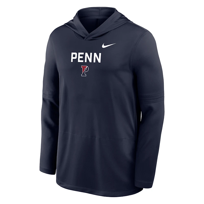 Men's Nike  Navy Pennsylvania Quakers Sideline Dri-FIT Lightweight Hooded Top