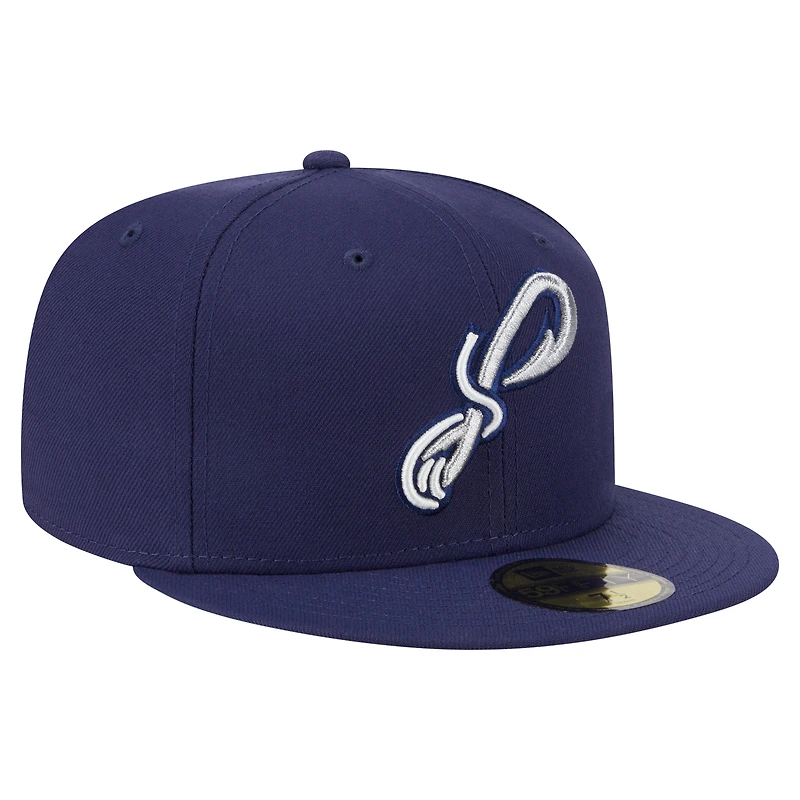 Casquette ajustée 59FIFTY bleu marine Pensacola Wahoos Authentic Collection pour homme de New Era
