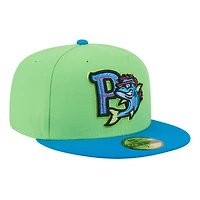 Men's New Era  Neon Green Pensacola Blue Wahoos Theme Nights 59FIFTY Fitted Hat