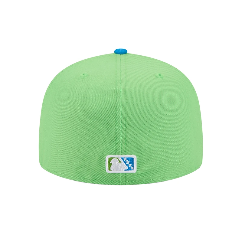 Casquette ajustée 59FIFTY pour homme New Era Neon Green Pensacola Blue Wahoos Theme Nights