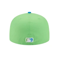 Casquette ajustée 59FIFTY pour homme New Era Neon Green Pensacola Blue Wahoos Theme Nights