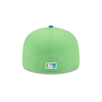 Casquette ajustée 59FIFTY pour homme New Era Neon Green Pensacola Blue Wahoos Theme Nights
