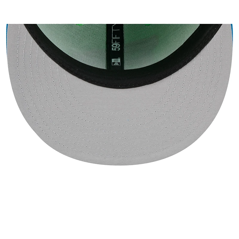 Casquette ajustée 59FIFTY pour homme New Era Neon Green Pensacola Blue Wahoos Theme Nights