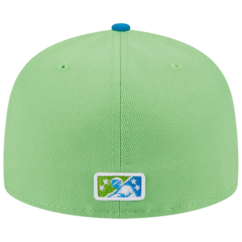 Casquette ajustée New Era Pensacola Blue Wahoos Mullets 59FIFTY pour homme