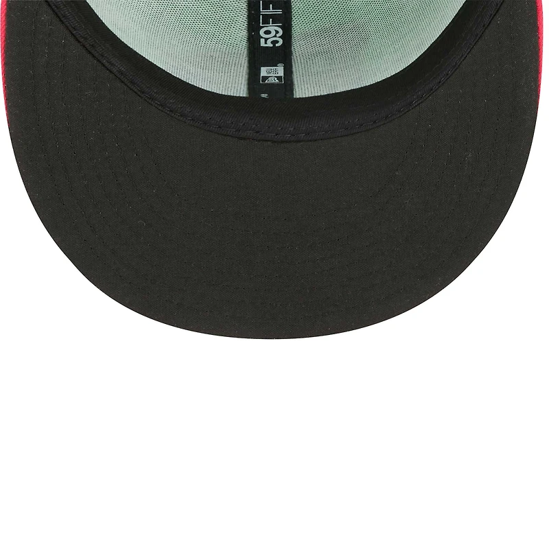 New Era Green Pensacola Blue Wahoos Theme Nights Mullets Alternate 2 59FIFTY Casquette ajustée pour homme