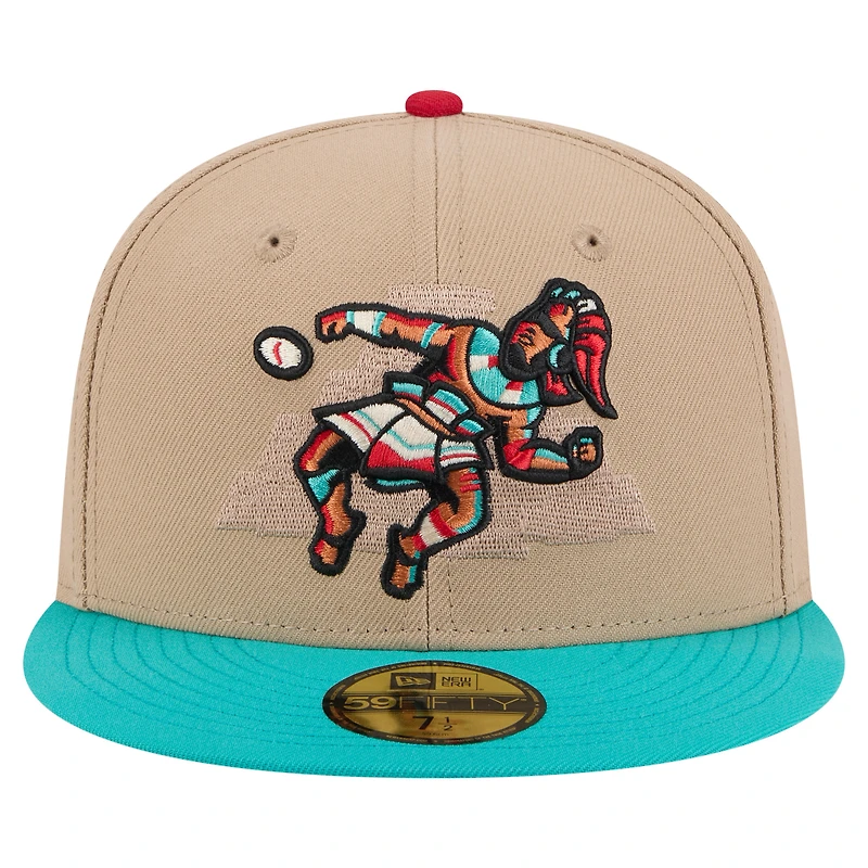 Men's New Era Tan Pensacola Blue Wahoos Copa de la Diversión 59FIFTY Fitted Hat