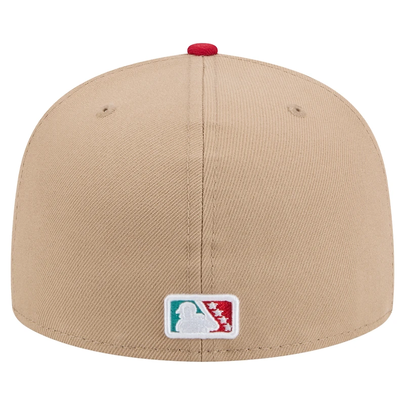 Men's New Era Tan Pensacola Blue Wahoos Copa de la Diversión 59FIFTY Fitted Hat