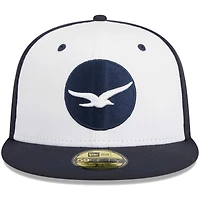 Men's New Era White Pensacola Blue Wahoos Theme Nights Seagulls  59FIFTY Fitted Hat