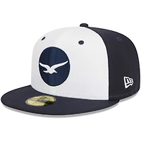 Men's New Era White Pensacola Blue Wahoos Theme Nights Seagulls  59FIFTY Fitted Hat