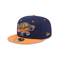 Casquette ajustée 59FIFTY bleu marine New Era pour homme, thème Peoria Chiefs