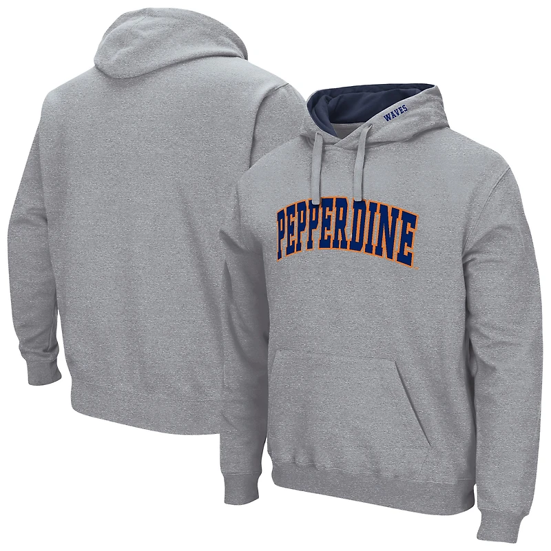 Men's Colosseum Heather Gray Pepperdine Waves Isle Hoodie