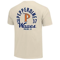 T-shirt à superposition de mascotte Pepperdine Waves crème pour homme