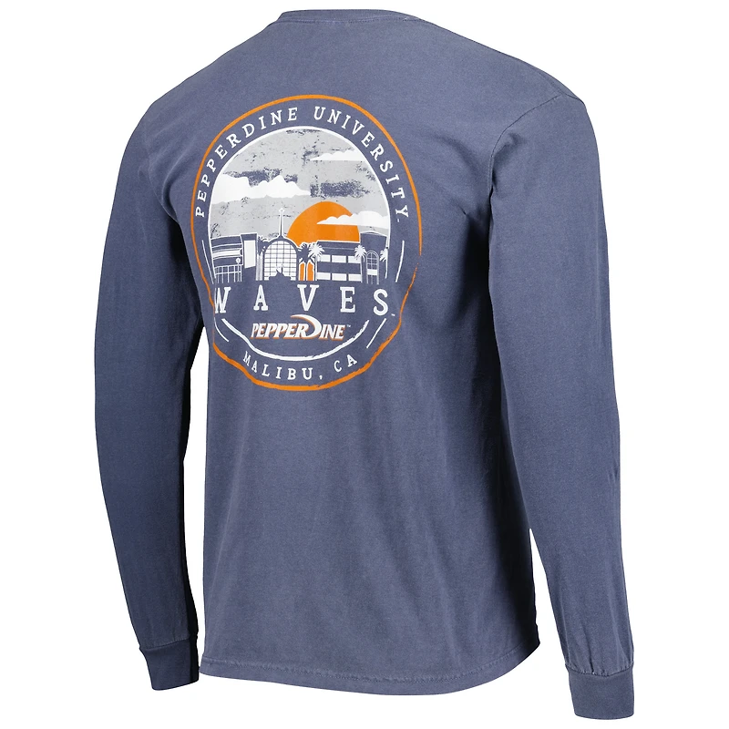 T-shirt Homme Bleu Marine Pepperdine Waves Circle Campus Scene