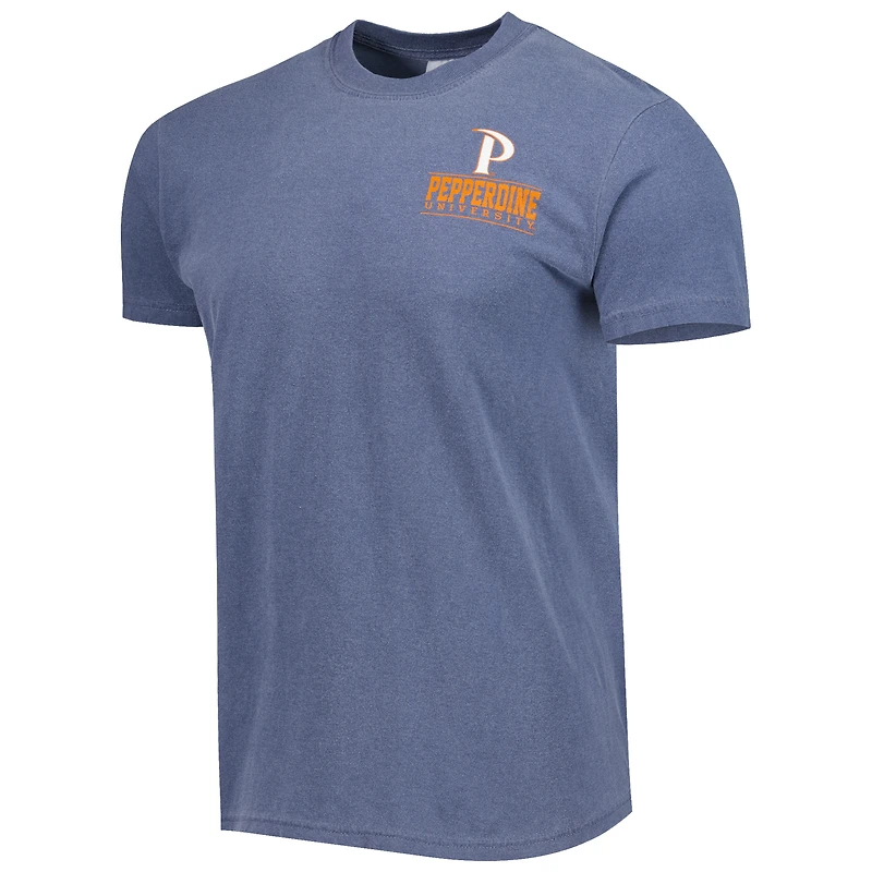 Tee-shirt Homme Bleu Marine Pepperdine Waves Logo Campus Icon