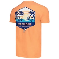 T-shirt Orange Pepperdine Waves Landscape Shield pour hommes