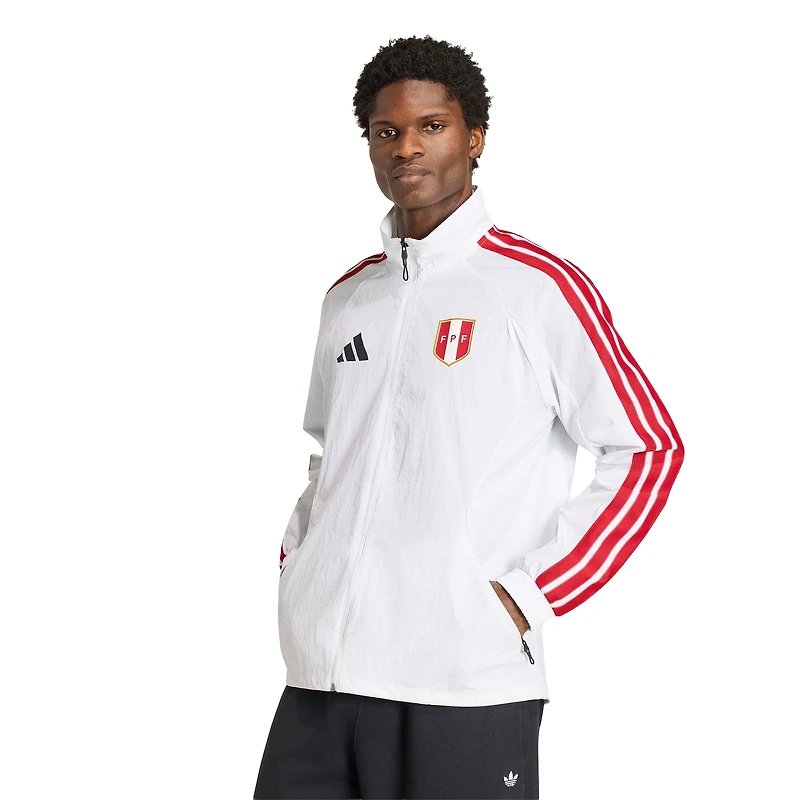 Men's adidas White Peru National Team 2026 Home Full-Zip Game Day Anthem Jacket