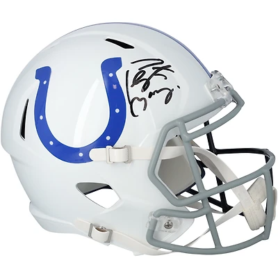 Peyton Manning Indianapolis Colts & Denver Broncos Autographed Riddell Split Speed Replica Helmet  - Signature on Colts Side