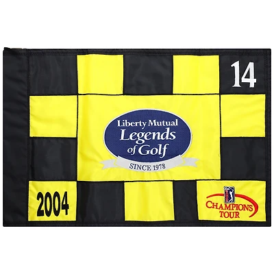 Event-Used #14 Yellow and Black Pin Flag from The Legends of Golf Tournament on April 23rd to 25th 2004