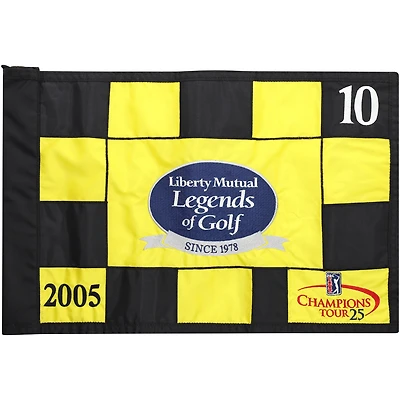 PGA TOUR Event-Used #10 Yellow & Black Pin Flag from The Legends of Golf Tournament on April 22nd to 24th 2005